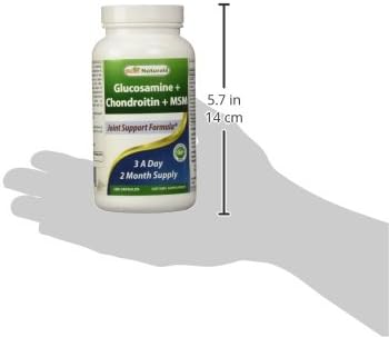 Best Naturals Glucosamine Chondroitin and MSM (Non-GMO) - Promotes Joint Health - 180 Count
