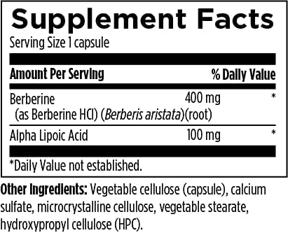 Designs for Health Berberine Synergy - Berberine HCL 400mg + Alpha Lipoic Acid (ALA) for Metabolism, Heart Health + Liver Support - Vegan, Non-GMO Berberine Supplement (60 Capsules)
