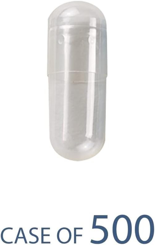 EZY DOSE Gelatin Size 3 Capsules, Empty Gel Capsule for Easy Compounding and Filling of Powdered Supplements, Medicine and Vitamins, Clear, 0.27 mL, 500 Count