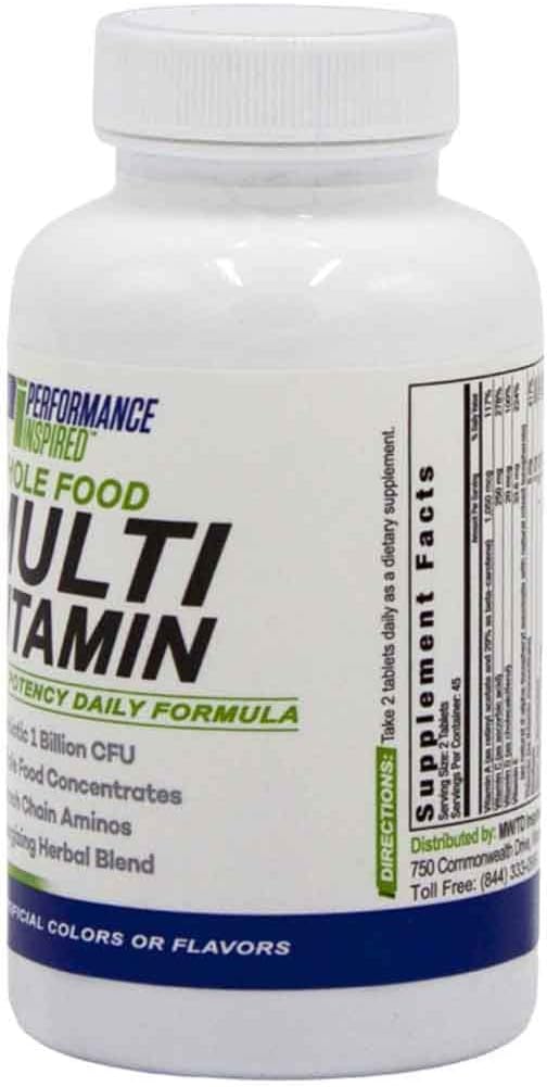 Performance Inspired Nutrition - Whole Food Multi Vitamin â€“ 1 Billion CFU Probiotics â€“ BCAAs â€“ Energizing Herbal Complex - 90 Count (Pack of 1)
