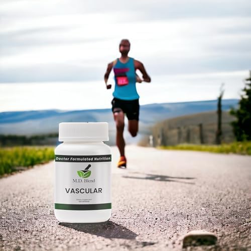 M.D. Vascular - Expert Formulated Supplement - Vascular & Overall Wellness Goals - Proper Flow, Numbers, Balance - Powerful Garlic, Ginger, L-Arginine, Pomegranate - 120 Capsules (Pack of 1)