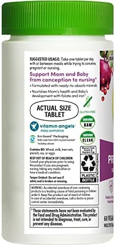 Rainbow Light High-Potency Prenatal One Multivitamin, Prenatal Health Multivitamin Supports Mom's Health and Baby's Development, With Vitamin C, Vegan, 60 Count