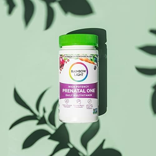 Rainbow Light High-Potency Prenatal One Multivitamin, Prenatal Health Multivitamin Supports Mom's Health and Baby's Development, With Vitamin C, Vegan, 60 Count