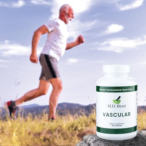 M.D. Vascular - Expert Formulated Supplement - Vascular & Overall Wellness Goals - Proper Flow, Numbers, Balance - Powerful Garlic, Ginger, L-Arginine, Pomegranate - 120 Capsules (Pack of 1)