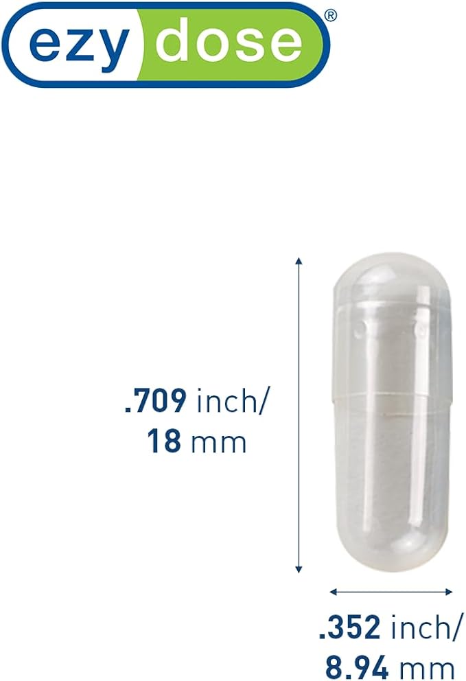 EZY DOSE Gelatin Size 3 Capsules, Empty Gel Capsule for Easy Compounding and Filling of Powdered Supplements, Medicine and Vitamins, Clear, 0.27 mL, 500 Count