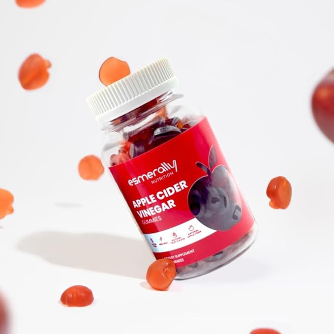 Apple Cider Vinegar Gummies - 60 Gummies - Vitamins - Natural Fruit Flavor - Gluten Free & Non GMO - Vitamin B12
