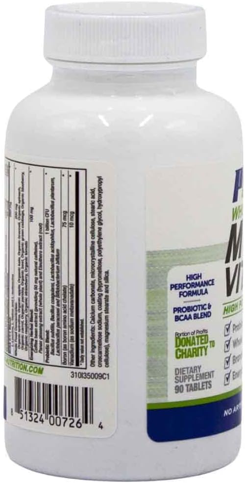 Performance Inspired Nutrition - Whole Food Multi Vitamin â€“ 1 Billion CFU Probiotics â€“ BCAAs â€“ Energizing Herbal Complex - 90 Count (Pack of 1)
