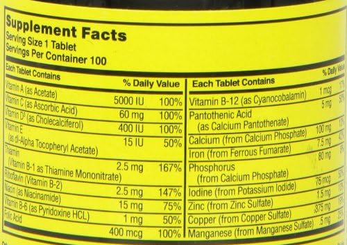 Nature's Blend NAT B MULTIVITAMIN & MIN TB, Assorted, 100 Count (Pack of 2)