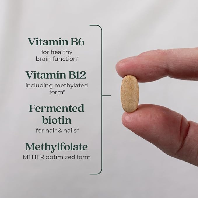 New Chapter Vitamin B Complex, Fermented Vitamin B Complex, USDA Organic, ONE Daily for Cellular Energy + Brain + Beauty, 100% Vegan, Gluten-Free - 60 Count