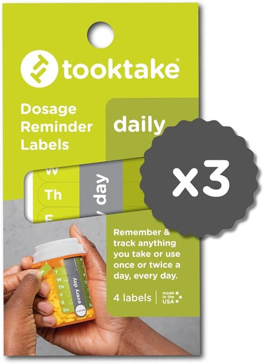 Daily Tracking Stickers/3 Pck for Vitamins & Medication in Any Form,Vitamin Organizer,Easy Pill Tracker,Daily Pill Organizer,Medicine Organizer,Weekly Pill Box,7 Day Week, AM/PM,Day & Night