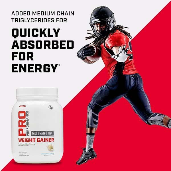 GNC Pro Performance Weight Gainer Protein Powder | Increase Muscle Mass | Banned Substance Tested | Vanilla Ice Cream | 6 Servings