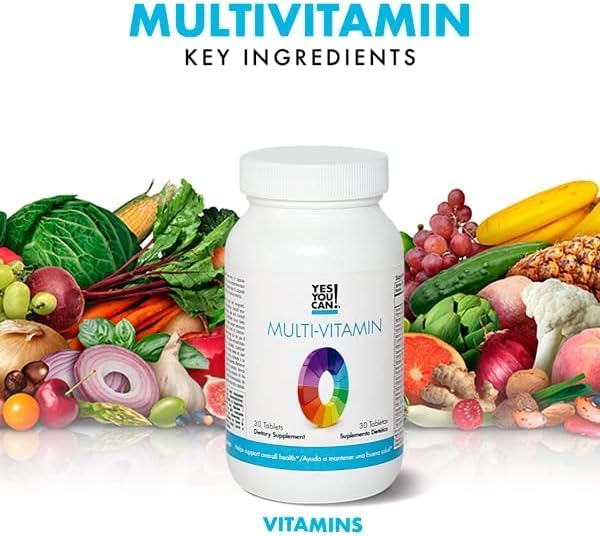 Yes You Can! Daily Multivitamins for Men and Women - Helps Assist Overall Health & Well-Being, Contains Antioxidants, Rich in Vitamin A, B, C & E - Daily Vitamins - 30 Tablets - 2 Pack