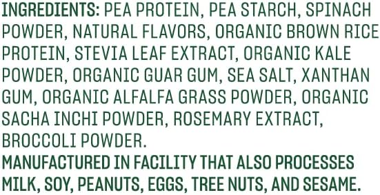 Vega Protein and Greens Protein Powder, Vanilla - 20g Plant Based Protein Plus Veggies, Vegan, Non GMO, Pea Protein for Women and Men, 1.7 lbs (Packaging May Vary)