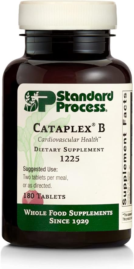Standard Process Cataplex B - Whole Food Formula with Niacin, Vitamin B6, Thiamine, and Inositol for Heart Health, Metabolism, and Cholesterol Maintenance - 180 Tablets