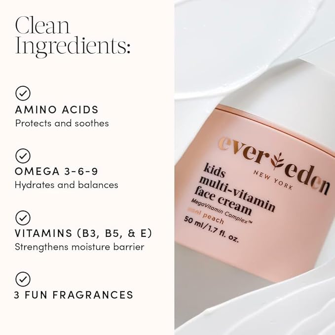Evereden Kids Face Cream: Fresh Pomelo, 1.7 oz. | Kids Face Lotion | Clean and Non-Toxic Kids Face Moisturizer | Multi-Vitamin Skin Care for Kids