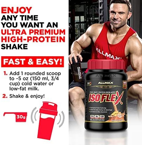 ALLMAX ISOFLEX Chiller, Citrus Peach Sensation - 2 lb - 27 Grams of Protein Per Scoop - Zero Fat & Sugar - 99% Lactose Free - Approx. 28 Servings