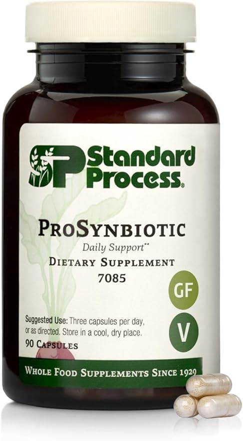 Standard Process ProSynbiotic - Whole Food Bowel, Immune Support, Digestion and Digestive Health with Bifidobacterium, Chicory Root, Lactobacillus Acidophilus, and Inulin - Vegetarian - 90 Capsules