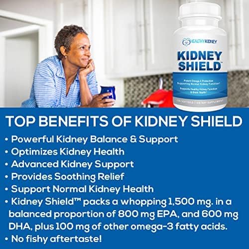 Kidney Shield 120 Caps Kidney Supplement to Support Normal Kidney Function and Support Kidney Health for Kidney Cleanse Omega 3 - (3 Pack)