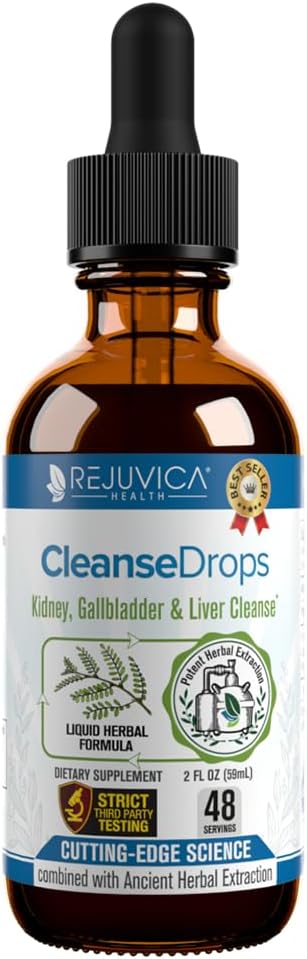 Cleanse Drops - Advanced Kidney & Gallbladder Cleanse Support Supplement - Liquid Delivery for Better Absorption - Chanca Piedra Used in Amazonian Rainforest