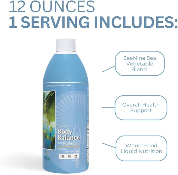Youngevity Body Balance Land & Sea Plant Based Nutrition - Sea Vegetables, Kelp, Nori, Honey, Aloe Vera, and More - 75+ Nutrients w/Vitamins, Minerals, Amino Acids - (32 Fl Oz) (6)