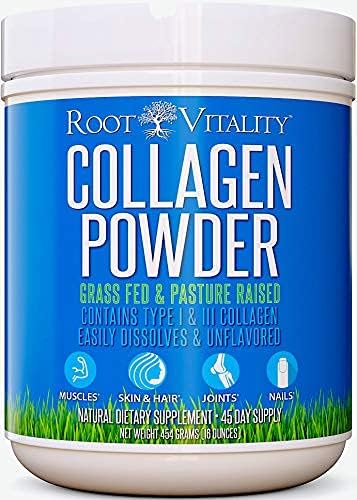 Collagen Peptides Powder - Grass-Fed, Pasture-Raised Hydrolyzed Protein Supplement for Skin, Hair, & Nails - Non-GMO, Zero Sugar Daily Supplement for Men & Women (45 Servings)