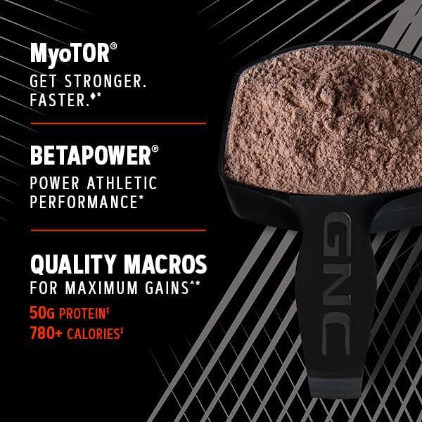 GNC AMP Mass XXX with MyoTOR Protein Powder | Targeted Muscle Building and Workout Support Formula with BCAA and Creatine | Cookies and Cream | 13 Servings
