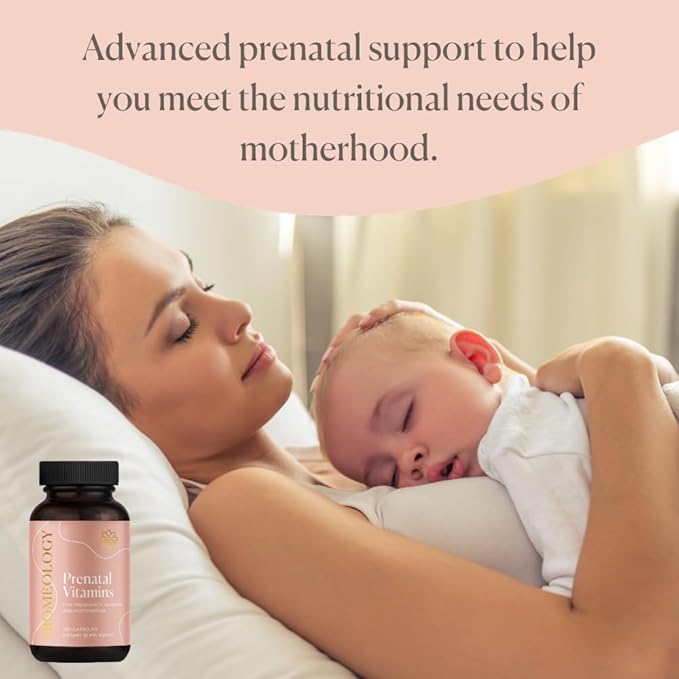 Prenatal Vitamins - Methylated Pregnancy Multivitamin with Bioavailable Nutrients – Mom & Baby Nutrition, Fetal Development w Methylfolate, Choline, Zinc, Vitamin D (120 Capsules)