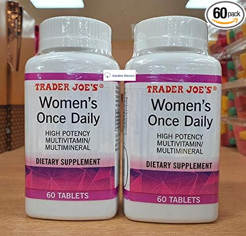 Trader Joe’s Women’s Once Daily High Potency Multivitamin/Multimineral 60 Tablets (Two Bottles)