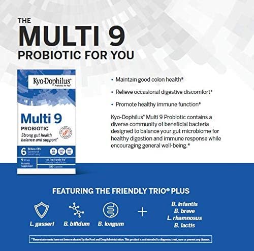 Kyo-Dophilus Multi-9 Probiotic, for Strong Gut Health Balance and Support, 180 Count