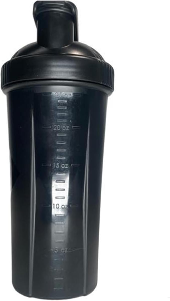 Classic Shaker Bottle for Protein Shakes Pre Workout and Supplements Plastic Whisk for that Perfect Mix Every Time | 28-Ounce | Black (2-Pack)