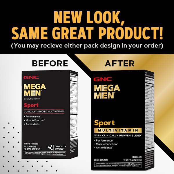 GNC Mega Men Sport Multivitamin | Performance, Muscle Function, and General Health | 90 Count