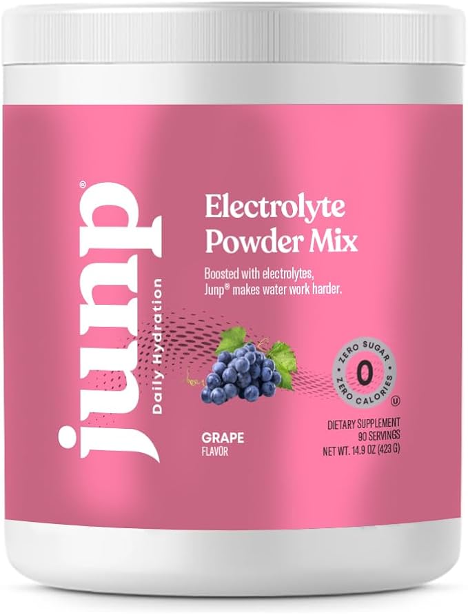 JUNP Electrolytes Powder No Sugar No Carbs – Vine Ripened Grape Keto Electrolyte Drink Mix - Potassium & Salt Hydration Powder Electrolytes Zero Calorie Sugar Free Electrolyte Powder, 90 Servings