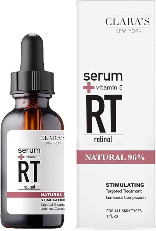 CLARA'S NEW YORK Stimulating Rejuvenating Retinol Facial Serum with Vitamin E for Anti-aging, Reducing Wrinkles & Fine Lines, 30ml /1Fl oz - Made In USA