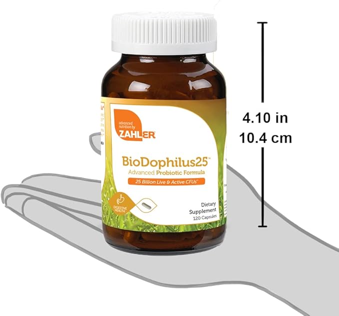 Advanced Nutrition by Zahler Probiotic Nutritional Supplement Capsules, Promotes Digestive Health, 25 Billion Live Culture Per Serving, Optimal Acidophilus for Women and Men, 120 Capsules