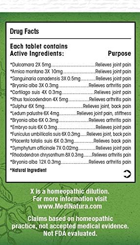T-Relief Extra Strength Arthritis Pain Reliever Arnica +12 Natural Medicines for Joint Soreness Stiffness Aches, Quick Dissolving Pain Relief for Women & Men - 100 Tablets (Pack of 3)