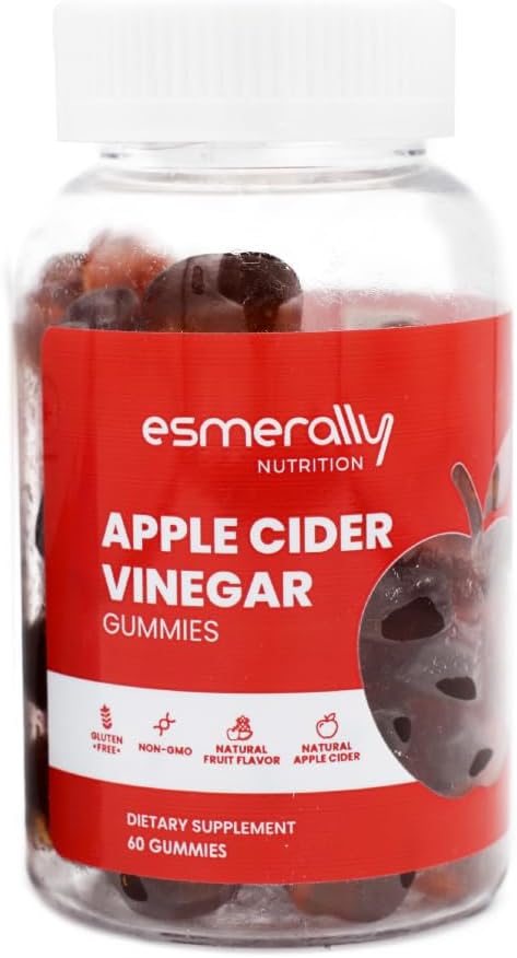 Apple Cider Vinegar Gummies - 60 Gummies - Vitamins - Natural Fruit Flavor - Gluten Free & Non GMO - Vitamin B12