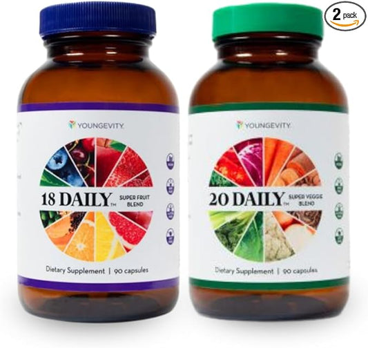 Youngevity 18 Daily Super Fruit Blend & 20 Daily Super Veggie Blend