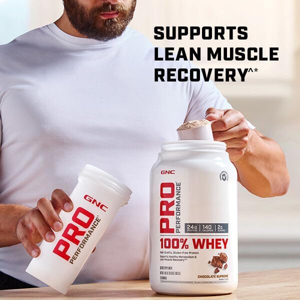 GNC Pro Performance 100% Whey Protein Powder | Supports Healthy Metabolism and Lean Muscle Recovery | Creamy Strawberry | 64 Servings