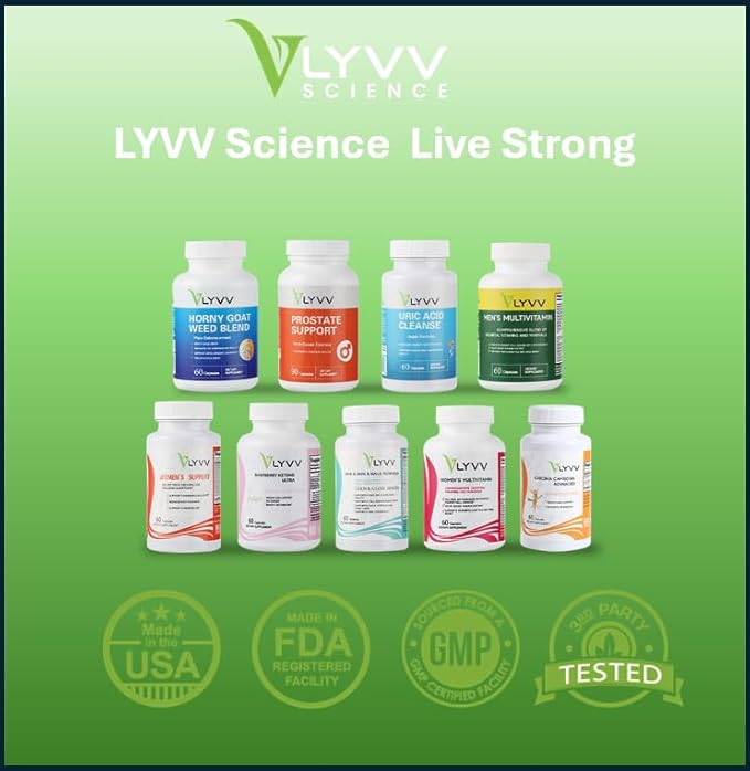 LYVV Uric Acid Cleanse with Chanca Piedra, Celery Seed Extract, Tart Cherry, and More for Uric Acid Regulating, Inflammation and Swelling Regulating.