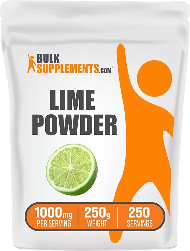 BulkSupplements.com Lime Powder - Dehydrated Lime Powder, Lime Fruit Powder, for Flavoring - Air Dried & Gluten Free, 1000mg per Serving, 250g (8.8 oz) (Pack of 1)