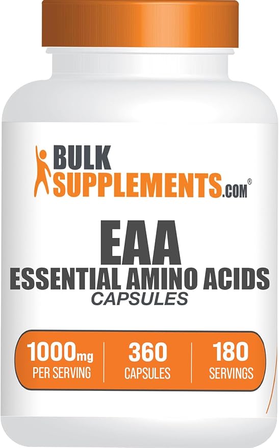 BulkSupplements.com Essential Amino Acids Capsules - EAA Capsules, Essential Amino Acids Supplement, EAAs Amino Acids - EAA Supplements, 2 Capsules per Serving, 180-Day Supply, 360 Capsules