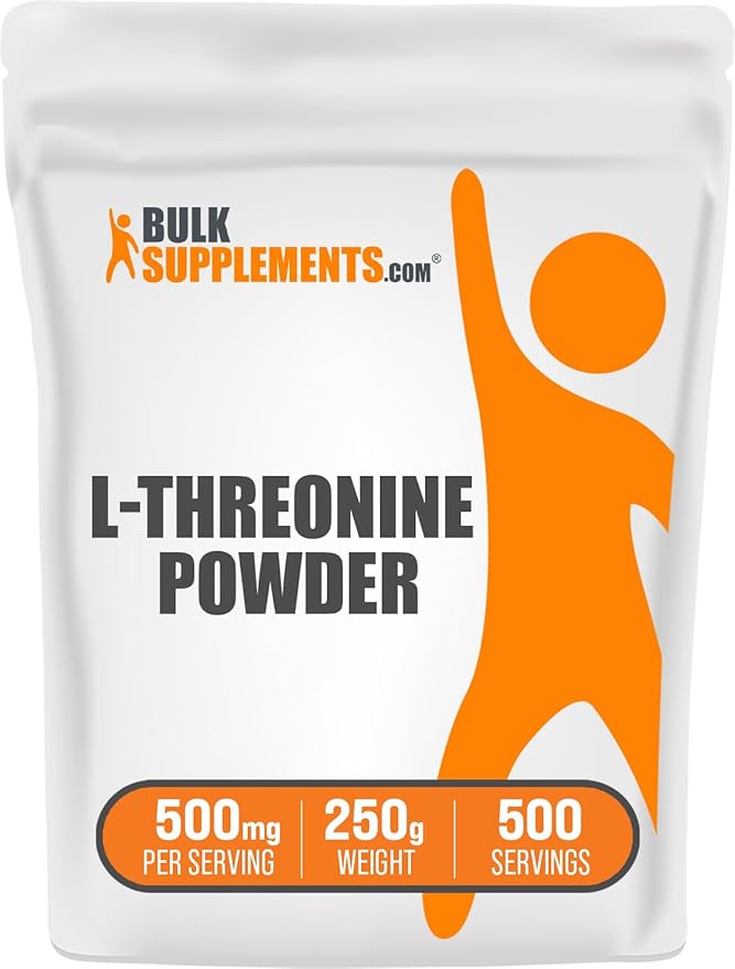 BulkSupplements.com L-Threonine Powder -Threonine Supplement, Amino Acid Supplement - Essential Amino Acid, Gluten Free, 500mg per Serving, 250g (8.8 oz) (Pack of 1)