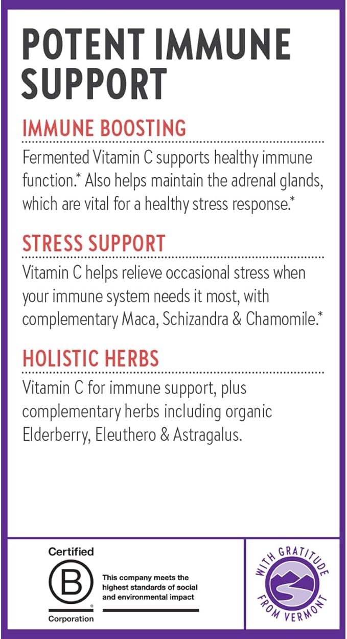 New Chapter® Vitamin C Immune Defense Supplement + Elderberry – Excellent Source of Vitamin C, One Daily Tablet for Healthy Immune Support, Made with Organic Herbs, Non-GMO, Gluten Free, 30 ct