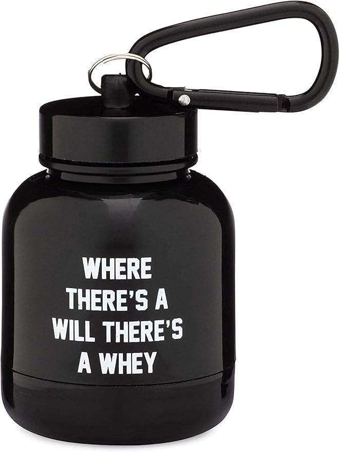 Protein Powder and Supplement Funnel Keychain, Portable to-Go Container for The Gym, Workouts, Fitness, and Travel - TSA Approved, Punny Variety 3-Pack