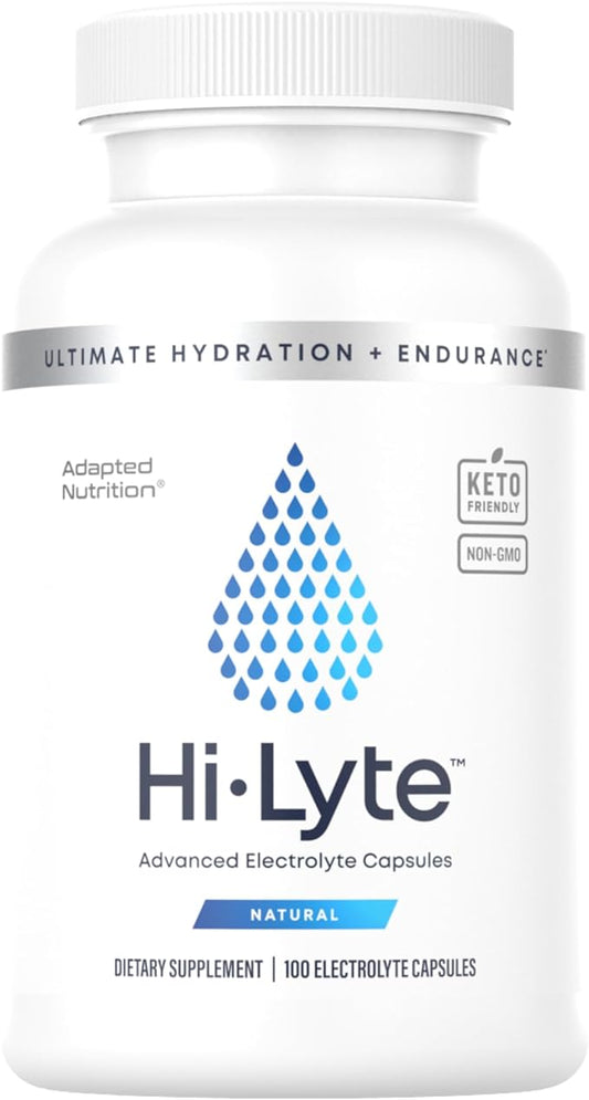 Hi-Lyte Electrolyte Replacement Capsules | Rapid Rehydration Supplement | Vegan & Keto Friendly | Gentle on Stomach | Magnesium, Potassium, Sodium | 100 Capsules