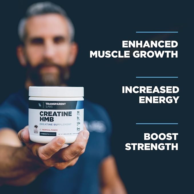 Transparent Labs Creatine HMB - Creatine Monohydrate Powder with HMB for Muscle Growth, Increased Strength, Enhanced Energy Output, and Improved Athletic Performance - 30 Servings, Watermelon
