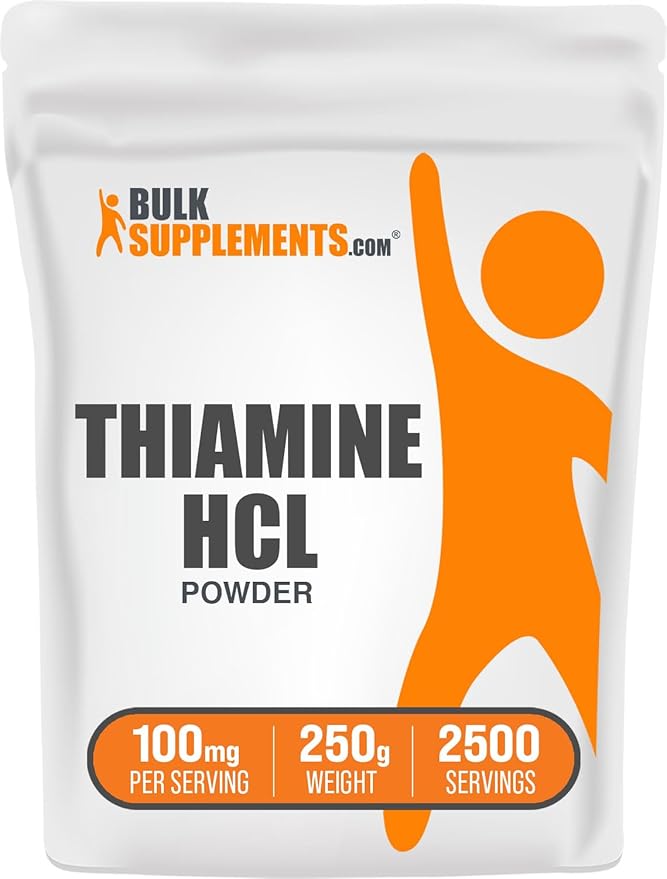 BulkSupplements.com Thiamine HCl Powder - Thiamine Hydrochloride, B1 Vitamins, Thiamine B1 Supplement, Thiamine 100mg - Gluten Free, 100mg per Serving, 250g (8.8 oz) (Pack of 1)