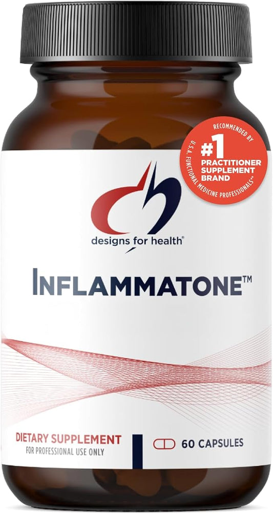 Designs for Health Inflammatone - Turmeric Supplements with Proteolytic Enzymes, Boswellia, Quercetin & Resveratrol (60 Capsules)