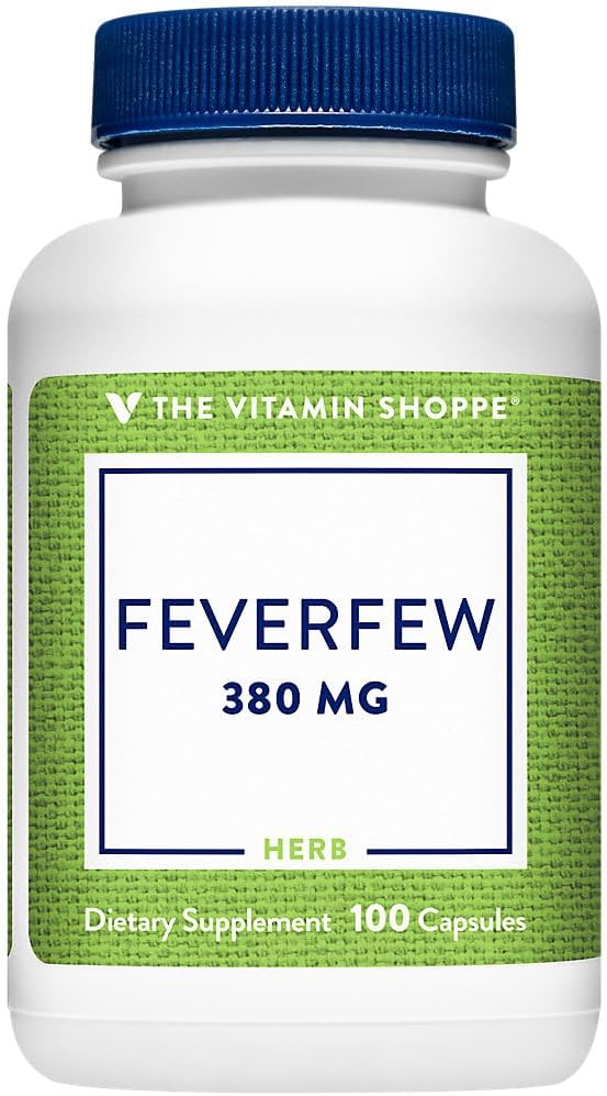 The Vitamin Shoppe Feverfew 380MG, A Traditional Herb, Once Daily (100 Capsules)