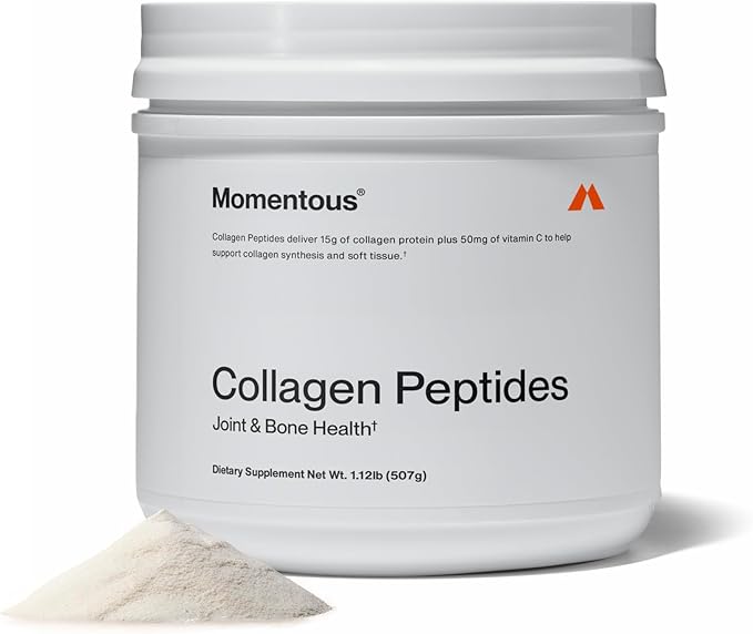 Momentous Grass Fed Collagen Peptides Powder - Collagen Protein Powder with Fortigel & Vitamin-C for Hair, Skin, Nails & Joint Health Support - Packaging May Vary